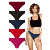 YohannesClub, Kadın, Pamuklu Hipster Basic Külot, Çok Renkli, 5'li Paket