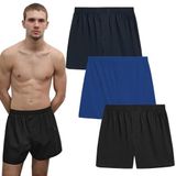 YohannesClub Poplin Boxer Erkek, (Tekli, 2'li, 3'lü ve 5'li Seçenekli)% 100 Pamuklu POPLİN Kumaş Boxer (SİYAH-LACİVERT-MAVİ, 2X-LARGE)