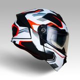 YOHE 935SV Kask Çene Açılır Motosiklet Mat Siyah Beyaz Çift Vizör UV Bluetooth Yuvalı ECE 22.06 MIPS (L)