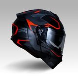YOHE 935SV Kask Çene Açılır Motosiklet Parlak Turuncu Çift Vizör UV Bluetooth Yuvalı ECE 22.06 MIPS (L)