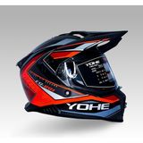YOHE FG601 Kask Full Face Motosiklet Neon Turuncu Parlak Çift Vizör Bluetooth Yuvalı ECE 22.06 MIPS