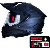 YOHE FG601 Kask Karbon Full Face Motosiklet Mat Siyah Çift Vizör UV Bluetooth Yuvalı ECE 22.06 MIPS - XL