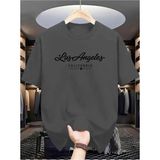 Yoho Sport - Los Angels GoldenState Baskılı Oversize Tshirt Gri M