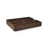 Yoi Ayarlanabilir Masaüstü Organizer ve Aksesuar Kutusu - Ceviz Ağacından - 262mm X 202mm X 40mm - Woodsaka