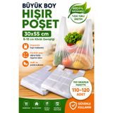 YOK YOK AMBALAJ Büyük Boy Hışır Poşet 30x55 cm 110-120 Adet Market Alışveriş Poşeti 700 Gr