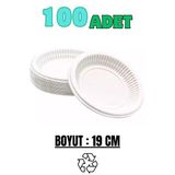 YOK YOK AMBALAJ Ekonomik Yuvarlak Plastik Parti Davet Tabağı 100'lü Paket Çap:19cm