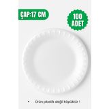 YOK YOK AMBALAJ Köpük Tabak Yuvarlak Küçük Boy 100 Adet Çap:17cm