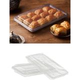 YOK YOK AMBALAJ Plastik Kapaklı Sızdırmaz Baklava Kabı Saklama Kutusu 500cc 25 Adet