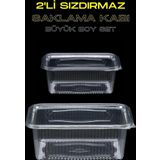 Yok Yok Ambalaj Plastik Sızdırmaz Kap Kullan At Tek Kullanımlık Plastik Kapaklı Kase 2' Li Büyük Boy Set