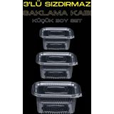 Yok Yok Ambalaj Plastik Sızdırmaz Kap Kullan At Tek Kullanımlık Plastik Kapaklı Kase 3' Lü Küçük Boy Set