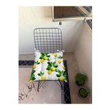 yok yok evim eve dair her şey 9 Puntalı BORDÜRLÜ LİMON Desenli POFUDUK Salon Balkon Bahçe Mutfak Sandalye Minderi