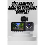 Yol Kayıt Araç Kamerası Hd Dvr 3 Kameralı 2.0in Ekranlı Ön Iç Arka