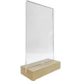 Yol Market Ahşap Tabanlı Pleksi Etiketlik - A/7 (10,5*7,5 Cm) (Pakette 10 Adet)