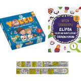 Yolcu Macera Çoktan Başladı - Hafıza Teknikleriyle Elifba Öğreniyorum 2'li Set - Matematik Öğreten Cetvel