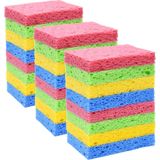 YoleShy 24 paket mutfak süngerleri doğal selüloz sıkıştırılmış süngerler temizlik için yeniden kullanılabilir bulaşık süngerleri mutfak çizilmez DIY çocuklar için