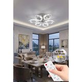 Yonca Model Gümüş Kumandalı 6"lı Ledli 3 Renk Modu Kristal Salon Mutfak Yatak Çocuk Odası Avize