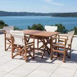 Yönetmen Katlanır Ahşap Bahçe Balkon Seti: 80X120 Masa + 6 Sandalye