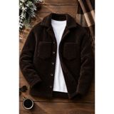 YONEZ MODA Unisex Acı Kahve Peluş Polar Hırka