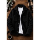 YONEZ MODA Unisex Siyah Peluş Polar Hırka