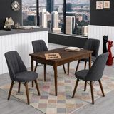 Yonga Concept Lavinia Mutfak Masa Takımı Sabit (4 Sandalyeli) - Gri - 70X110