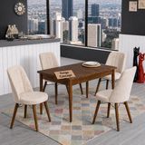 Yonga concept Lavinia Mutfak Masası Takımı Sabit (4 Sandalyeli) - 70X110 - Krem