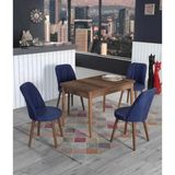 Yonga Concept Mutfak Masa Takımı Sabit 70X110 4 Sandalyeli - Mavi