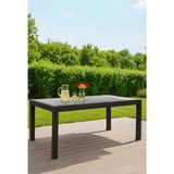 Yonga concept Rattan 90X150 Camsız Antrasit Balkon, Bahçe Masası Dış Mekan
