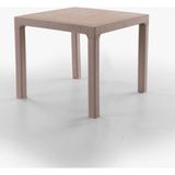 Yonga concept Rattan 90X90 Plastik Masa, Bahçe Balkon ve Teras Masası Kare Dış Mekan Masası - Cappuccino