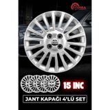 Yonga Oto Aksesuar Citroen Nemo 15 Inç Jant Kapağı 4'lü Set Gümüş + 4 Amblem