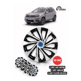 YONGA OTO AKSESUAR DACİA DUSTER 16 İnç Jant Kapağı 4'lü Set Siyah Gümüş + 4 Amblem