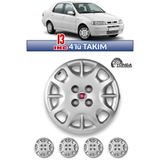 YONGA OTO AKSESUAR FİAT ALBEA 13 İnç Jant Kapağı 4'lü Set Gümüş + 4 Amblem