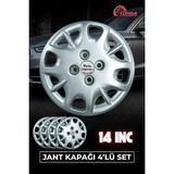 Yonga Oto Aksesuar Fiat Albea 14 Inç Jant Kapağı 4'lü Set Gümüş + 4 Amblem + 8 Cırt Kelepçe