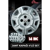 Yonga Oto Aksesuar Fiat Albea 14 Inç Jant Kapağı 4'lü Set Gümüş + 4 Amblem