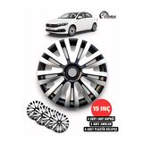 Yonga Oto Aksesuar Fiat Egea 15 Inç Jant Kapağı 4'lü Set Siyah Gümüş + 4 Amblem + 8 Cırt Kelepçe