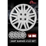 YONGA OTO AKSESUAR FİAT LİNEA 14 İnç Kırılmaz Jant Kapağı 4'lü Set Gümüş + 4 Amblem