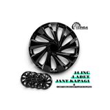 YONGA OTO AKSESUAR FİAT MAREA 14 İnç Jant Kapağı 4'lü Set Piano Black + 4 Amblem + 8 Cırt Kelepçe
