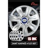 Yonga Oto Aksesuar Ford Fiesta 13 Inç Jant Kapağı 4'lü Set Gümüş + 4 Amblem + 8 Cırt Kelepçe - 32 Gümüş Gri