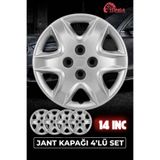 YONGA OTO AKSESUAR HONDA CİVİC 14 İnç Kırılmaz Jant Kapağı 4 Adet Gümüş + 4 Amblem