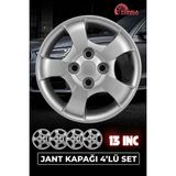 Yonga Oto Aksesuar Hyundai Accent Milenyum Kasa 13 Inç Jant Kapağı 4'lü Set Gümüş + 4 Amblem
