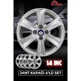 Yonga Oto Aksesuar Hyundai Getz 14 Inç Jant Kapağı 4'lü Set Gümüş + 4 Amblem