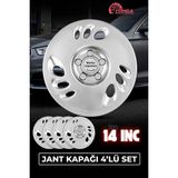 Yonga Oto Aksesuar Hyundai H100 14 Inç Jant Kapağı 4'lü Set Gümüş + 4 Amblem + 8 Cırt Kelepçe