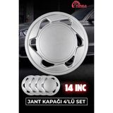 Yonga Oto Aksesuar Mitsubishi L300 14 Inç Jant Kapağı 4'lü Set Gümüş + 4 Amblem + 8 Cırt Kelepçe