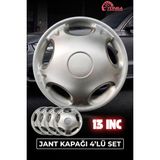 Yonga Oto Aksesuar Opel Corsa 13 Inç Jant Kapağı 4'lü Set Gümüş + 4 Amblem + 8 Cırt Kelepçe