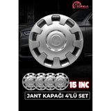 Yonga Oto Aksesuar Opel Vectra 15 Inç Jant Kapağı 4'lü Set Gümüş + 4 Amblem + 8 Cırt Kelepçe