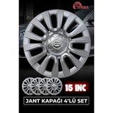 Yonga Oto Aksesuar Peugeot 206 15 İnç Jant Kapağı 4'lü Set Gümüş + 4 Amblem + 8 Cırt Kelepçe - 15 inç - 32 Gümüş Gri
