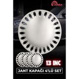 YONGA OTO AKSESUAR RENAULT 12 TOROS 13 İnç Jant Kapağı 4'lü Set Gümüş + 4 Amblem + 8 Cırt Kelepçe