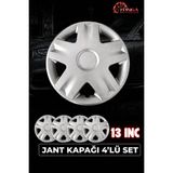 YONGA OTO AKSESUAR RENAULT 13 İnç Kırılmaz Jant Kapağı 4 Adet Gümüş + 4 Amblem + 8 Cırt Kelepçe