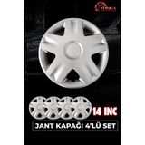 Yonga Oto Aksesuar Renault 14 Inç Kırılmaz Jant Kapağı 4 Adet Gümüş + 4 Amblem + 8 Cırt Kelepçe