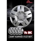 Yonga Oto Aksesuar Renault 19 Alize 14 Inç Jant Kapağı 4'lü Set Gümüş + 4 Amblem + 8 Cırt Kelepçe