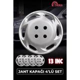 YONGA OTO AKSESUAR Renault 19 Europa 13 İnç Kırılmaz Jant Kapağı 4 Adet Gümüş + 4 Amblem + 8 Cırt Kelepçe